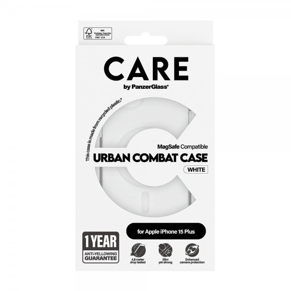 CARE by PanzerGlass iPhone 15 Plus Skal Urban Combat MagSafe Vit