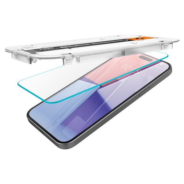 Spigen iPhone 15 Plus/iPhone 16 Plus Skärmskydd GLAS.tR EZ Fit 2-pack