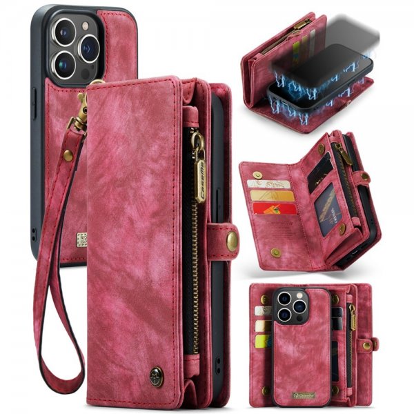 CaseMe iPhone 15 Pro Fodral 008 Series Löstagbart Skal Röd