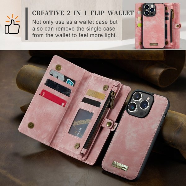 CaseMe iPhone 15 Pro Fodral 008 Series Löstagbart Skal Rosa