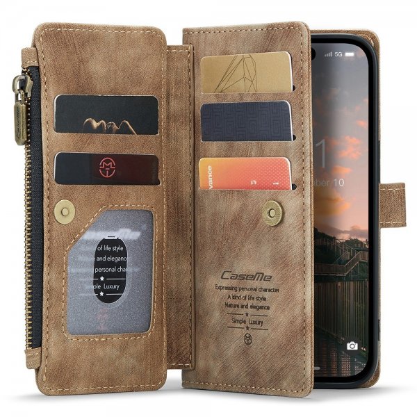 CaseMe iPhone 15 Pro Fodral C30 Series Brun