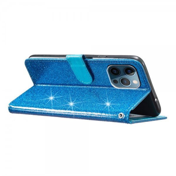 iPhone 15 Pro Fodral Glitter Blå