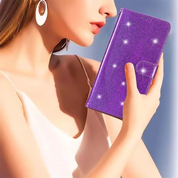 iPhone 15 Pro Fodral Glitter Lila