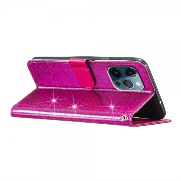 iPhone 15 Pro Fodral Glitter Magenta