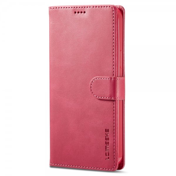 Lc.Imeeke iPhone 15 Pro Fodral med Kortfack Stativfunktion Magenta