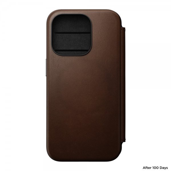 Nomad iPhone 15 Pro Fodral Modern Leather Folio Brun