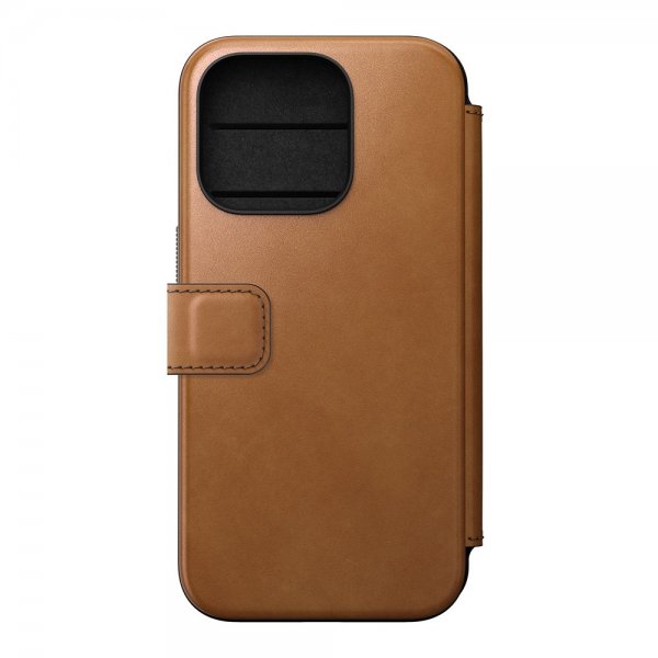 Nomad iPhone 15 Pro Fodral Modern Leather Folio English Tan