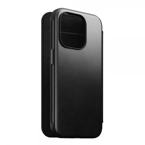 Nomad iPhone 15 Pro Fodral Modern Leather Folio Horween Svart