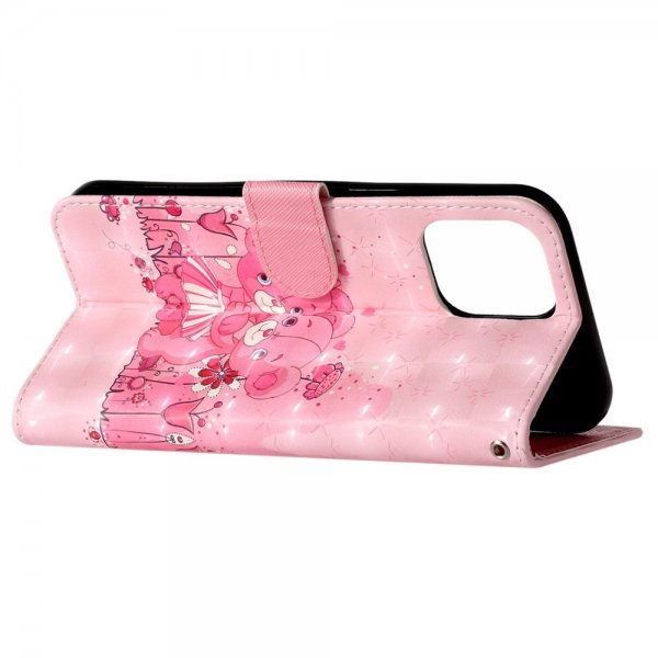 iPhone 15 Pro Fodral Motiv Rosa Nallebjörnar