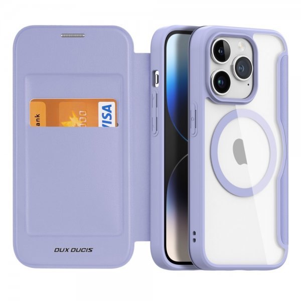 Dux Ducis iPhone 15 Pro Fodral Skin X Pro Series MagSafe Lila