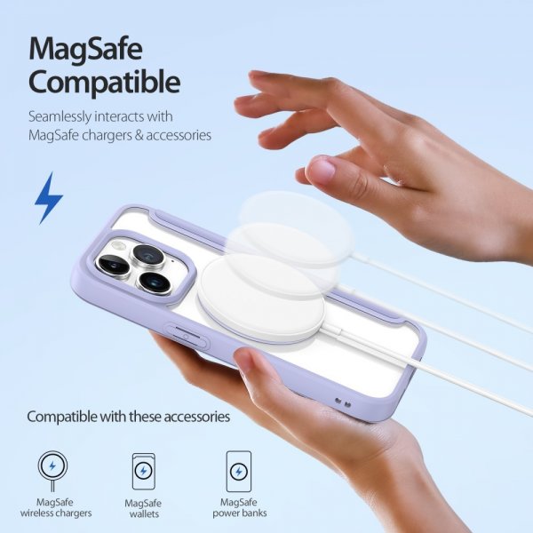 Dux Ducis iPhone 15 Pro Fodral Skin X Pro Series MagSafe Lila