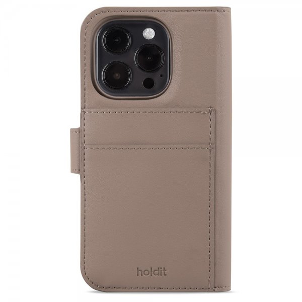 holdit iPhone 15 Pro Fodral Wallet Case Magnet Plus Mocha Brown