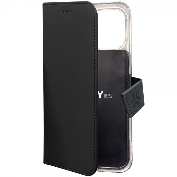 Celly iPhone 15 Pro Fodral Wally Wallet Case Svart