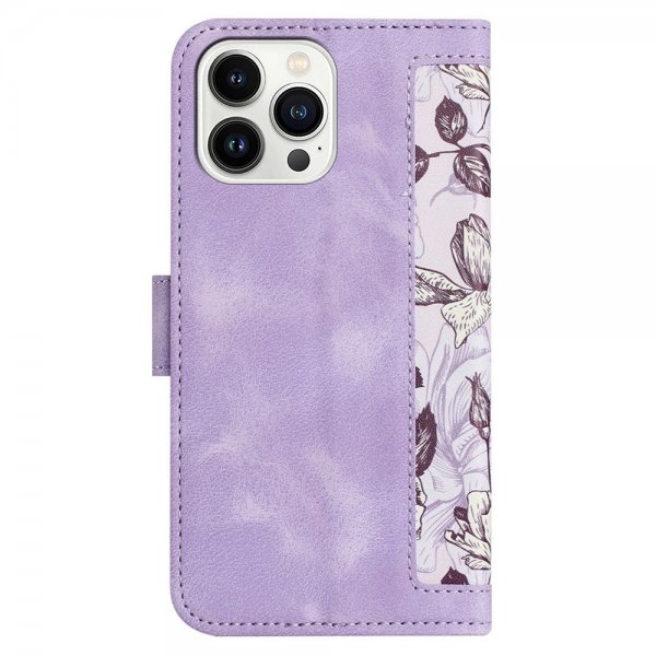 iPhone 15 Pro Max Fodral Blommönster Lila