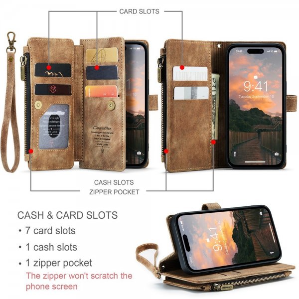 CaseMe iPhone 15 Pro Max Fodral C30 Series Brun