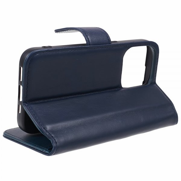 Nordic Covers iPhone 15 Pro Max Fodral Essential Leather Heron Blue
