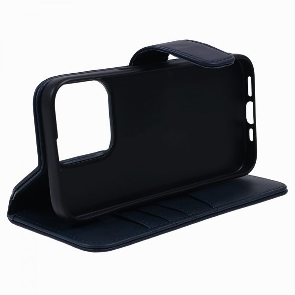 Nordic Covers iPhone 15 Pro Max Fodral Essential Leather Heron Blue