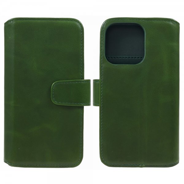 Nordic Covers iPhone 15 Pro Max Fodral Essential Leather Juniper Green