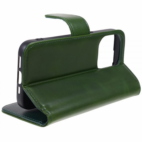 Nordic Covers iPhone 15 Pro Max Fodral Essential Leather Juniper Green