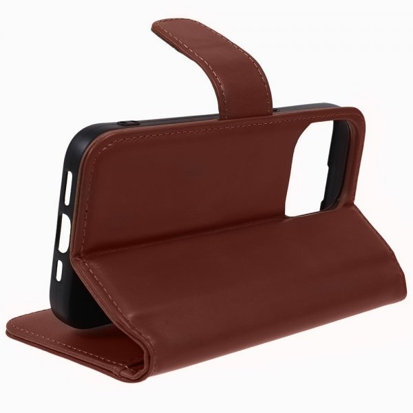 Nordic Covers iPhone 15 Pro Max Fodral Essential Leather Maple Brown