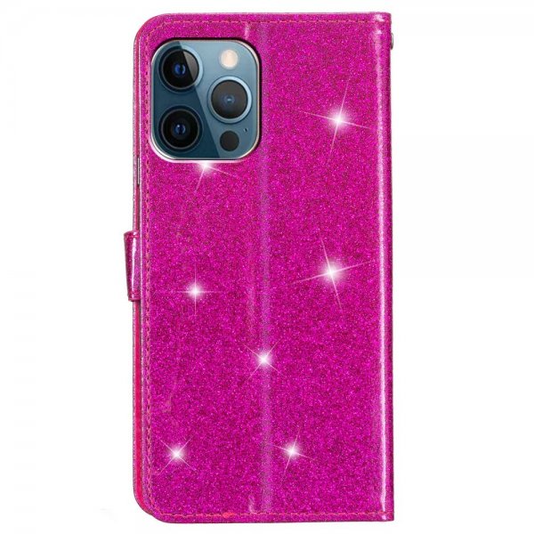 iPhone 15 Pro Max Fodral Glitter Magenta