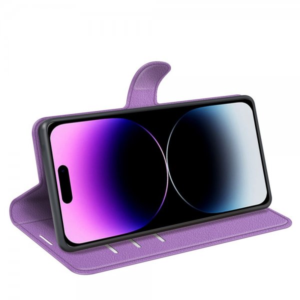 iPhone 15 Pro Max Fodral Litchi Lila