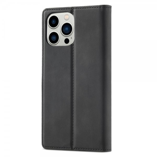 Lc.Imeeke iPhone 15 Pro Max Fodral med Kortfack Flip Svart