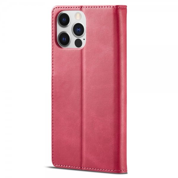 Lc.Imeeke iPhone 15 Pro Max Fodral med Kortfack Stativfunktion Magenta