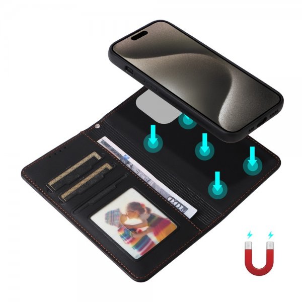 Betopnice iPhone 15 Pro Max Fodral med Löstagbart Skal 005 Svart