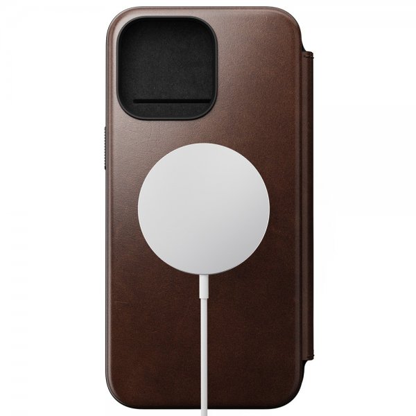 Nomad iPhone 15 Pro Max Fodral Modern Leather Folio Horween Rustic Brown