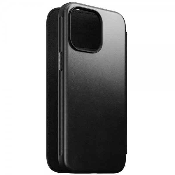 Nomad iPhone 15 Pro Max Fodral Modern Leather Folio Horween Svart