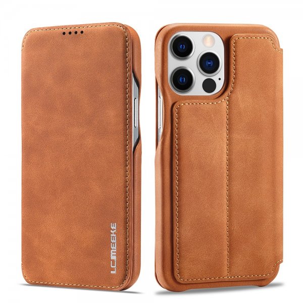 Lc.Imeeke iPhone 15 Pro Max Fodral Retro Brun
