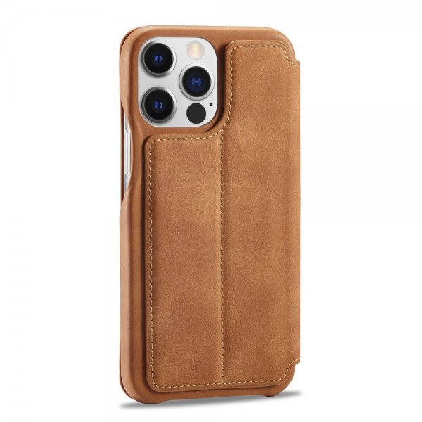 Lc.Imeeke iPhone 15 Pro Max Fodral Retro Brun