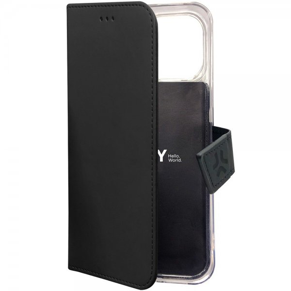 Celly iPhone 15 Pro Max Fodral Wally Wallet Case Svart