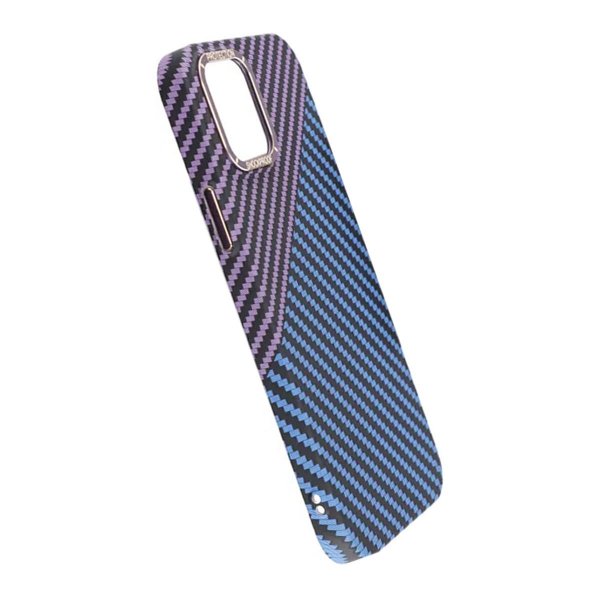 iPhone 15 Pro Max Skal Kolfibermönster Blå Lila
