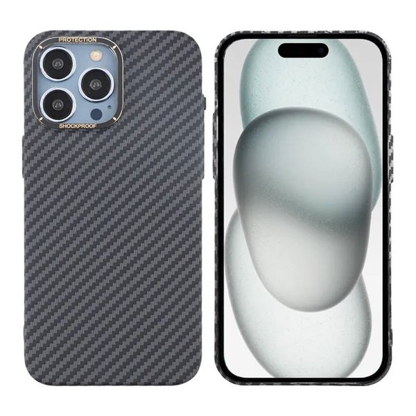 iPhone 15 Pro Max Skal Kolfibermönster Svart