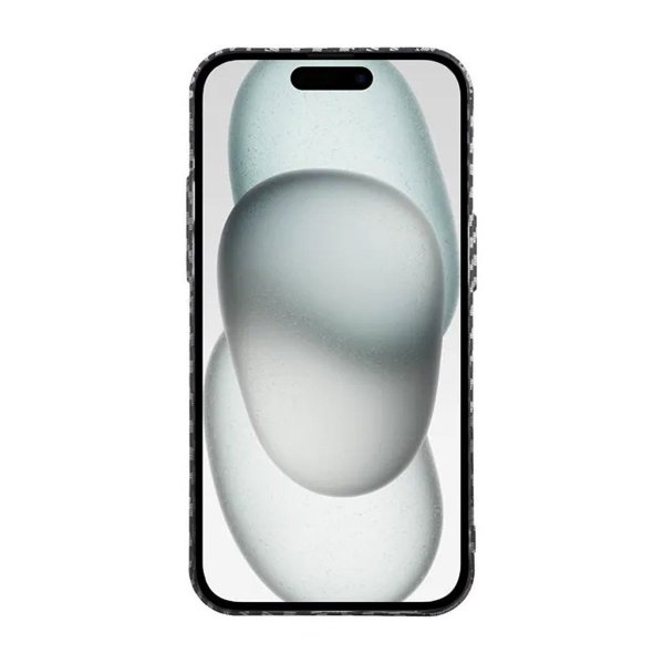 iPhone 15 Pro Max Skal Kolfibermönster Svart Vit