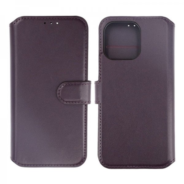 Rvelon iPhone 15 Pro Max Fodral Äkta Läder Lila