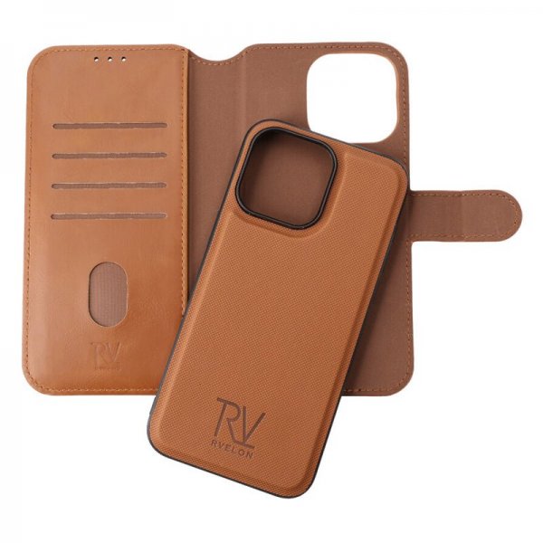 Rvelon iPhone 15 Pro Max Fodral Magnetiskt Avtagbart Skal Brun