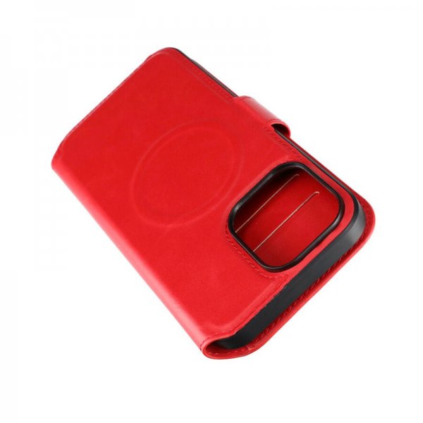 Rvelon iPhone 15 Pro Max Fodral 4 Kortfack MagSafe Röd