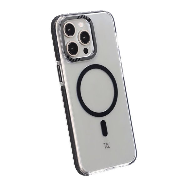 Rvelon iPhone 15 Pro Max Skal TPU MagSafe Svart Transparent