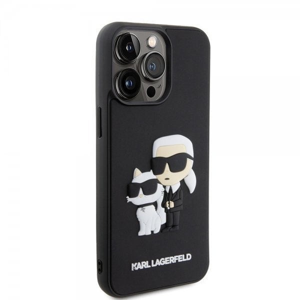 Karl Lagerfeld iPhone 15 Pro Max Skal 3D Rubber Karl & Choupette Svart