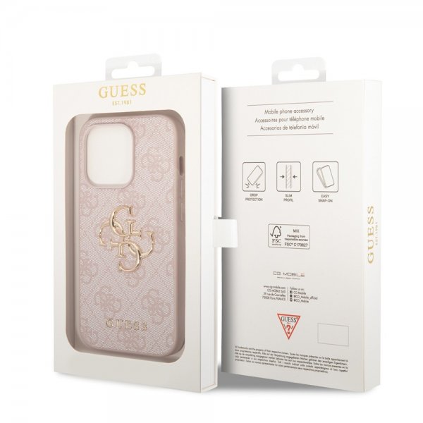 Guess iPhone 15 Pro Max Skal 4G Logo Rosa