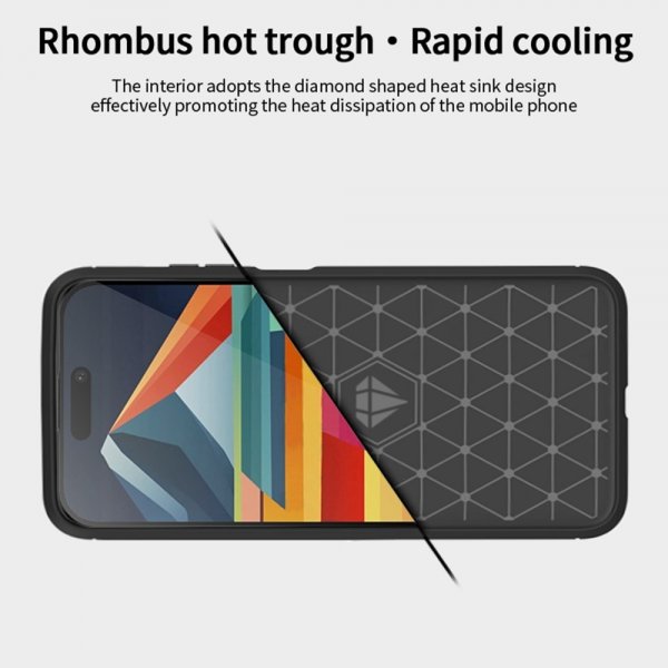 Mofi iPhone 15 Pro Max Skal Borstad Kolfibertextur Röd