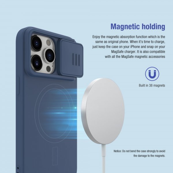Nillkin iPhone 15 Pro Max Skal CamShield Silky MagSafe Mörklila