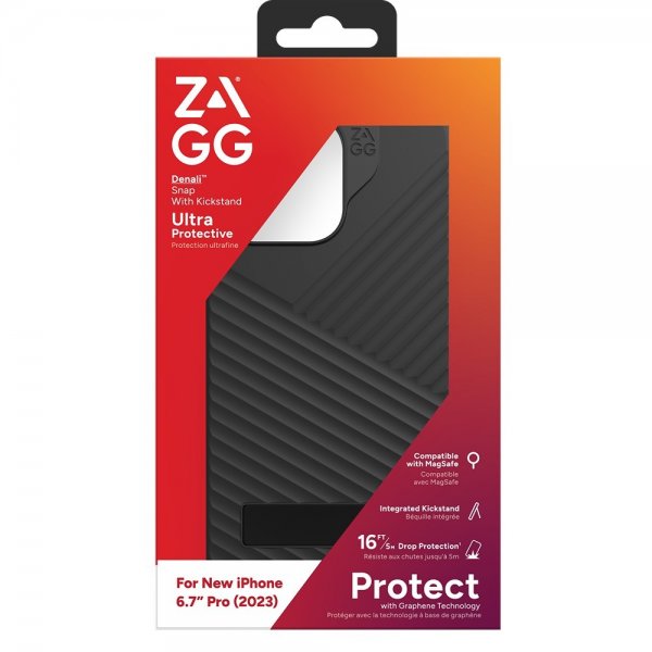 ZAGG iPhone 15 Pro Max Skal Denali Snap Kickstand Svart