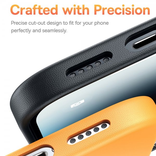 Baseus iPhone 15 Pro Max Skal Fauxther Series MagSafe Orange