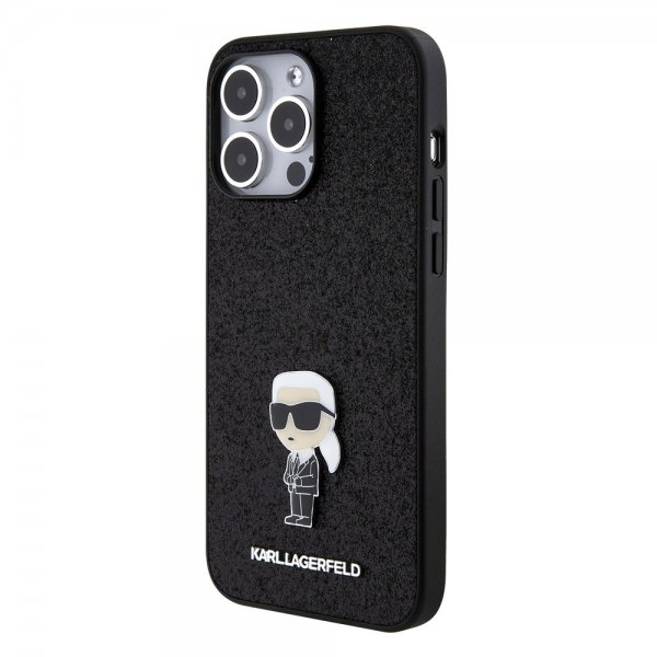 Karl Lagerfeld iPhone 15 Pro Max Skal Fixed Glitter Svart