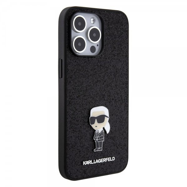 Karl Lagerfeld iPhone 15 Pro Max Skal Fixed Glitter Svart