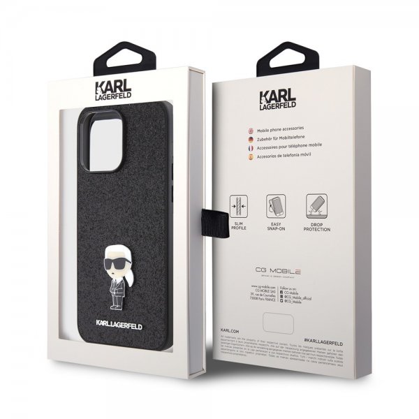 Karl Lagerfeld iPhone 15 Pro Max Skal Fixed Glitter Svart